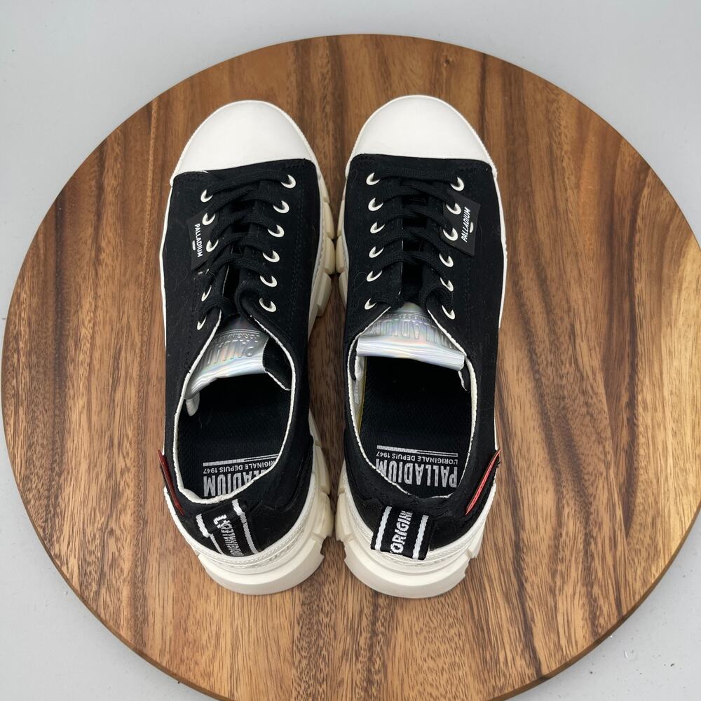 Palladium Revolt LO TX Shoes Womens Size 8 Black Marshmallow Platform Sneakers - Picture 5 of 9